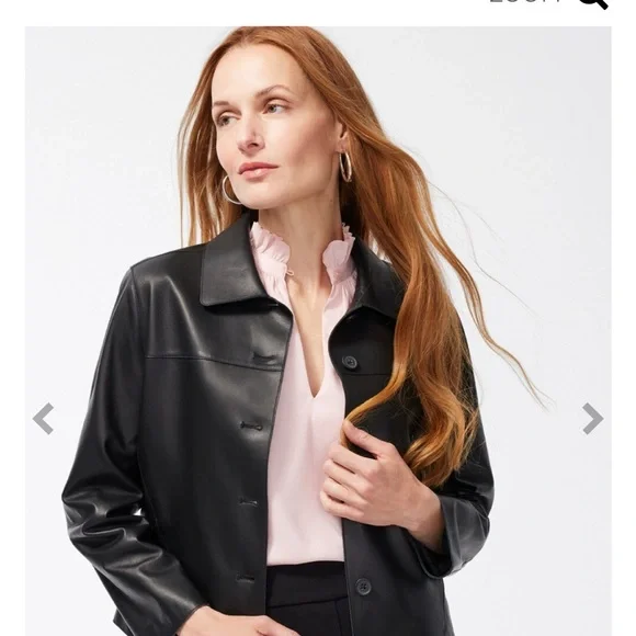 Chico's Black Leather Jacket size 12 - Picture 3 of 16